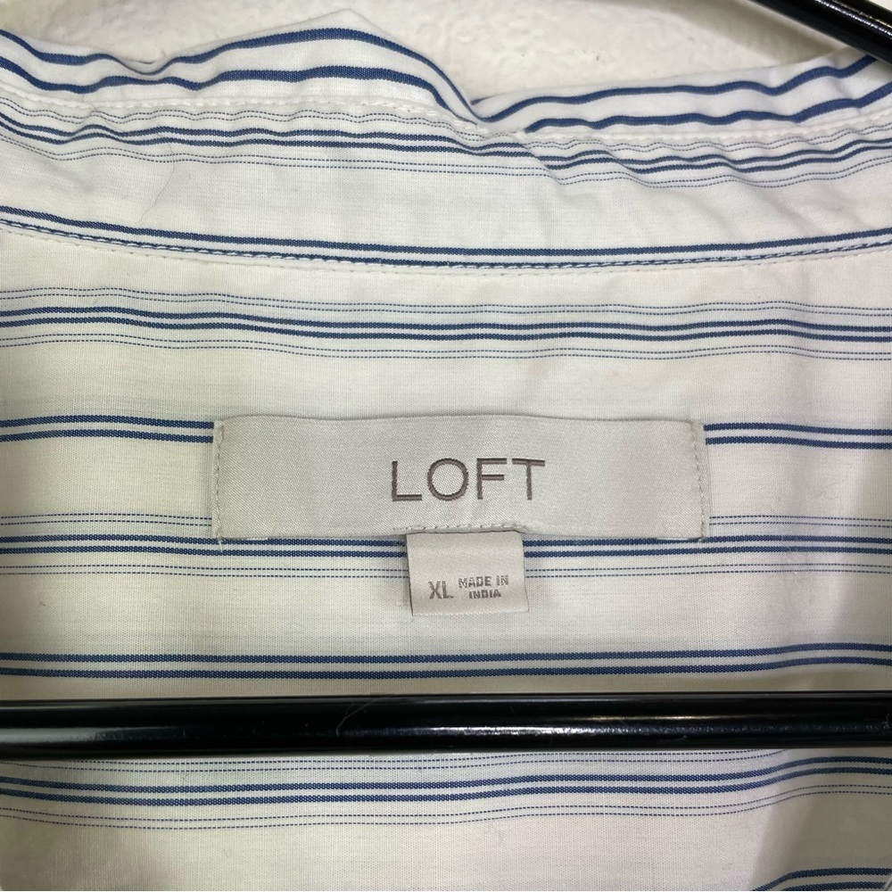 Loft Striped Everyday Shirt in Blue and White size XL - Picture 6 of 12